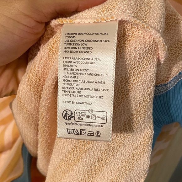 Free people We The Free Striped Sweatshirt - Peach and Blue NWOT - Picture 10 of 12